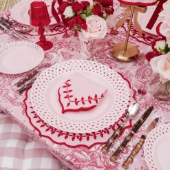 Mrs. Alice Pink & Red Laurel Napkins (Set of 4)< Napkins