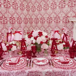 Mrs. Alice Pink & Red Laurel Napkins (Set of 4)< Napkins