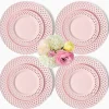 Mrs. Alice Pink Basketweave Dinner & Starter Plates (Set of 8)< Summer Crockery | Crockery Sets