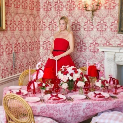 Mrs. Alice Pink Basketweave Dinner & Starter Plates (Set of 8)< Summer Crockery | Crockery Sets