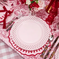Mrs. Alice Pink Basketweave Dinner & Starter Plates (Set of 8)< Summer Crockery | Crockery Sets