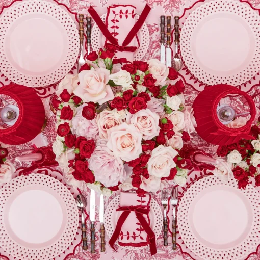 Mrs. Alice Pink Basketweave Dinner Plate (Set of 4)< Summer Crockery | Dinner Plates