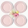 Mrs. Alice Pink Basketweave Starter Plate (Set of 4)< Summer Crockery | Starter Plates