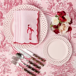 Mrs. Alice Pink Basketweave Starter Plate (Set of 4)< Summer Crockery | Starter Plates