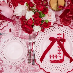 Mrs. Alice Pink Basketweave Starter Plate< Summer Crockery | Starter Plates