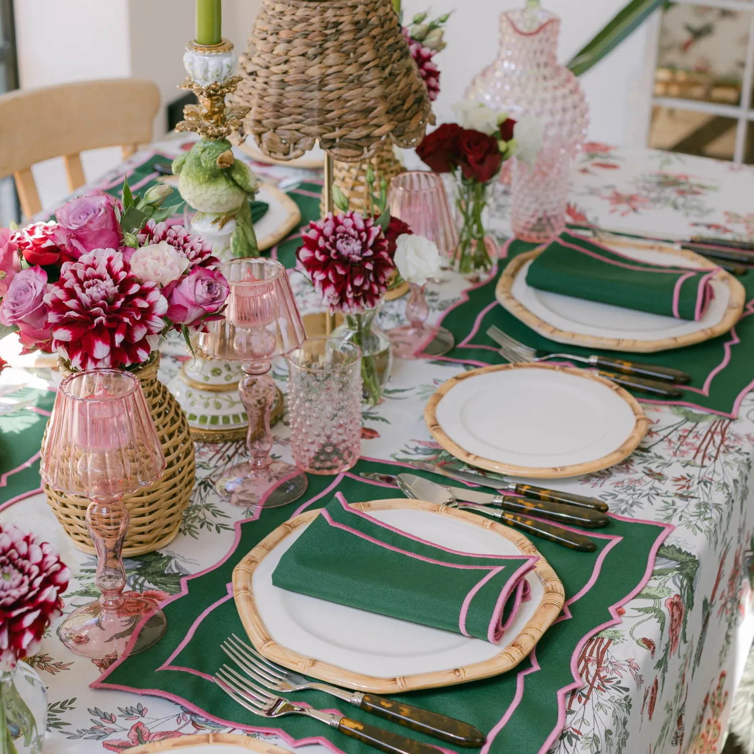 Mrs. Alice Pink Birdsong Tablecloth< Tablecloths