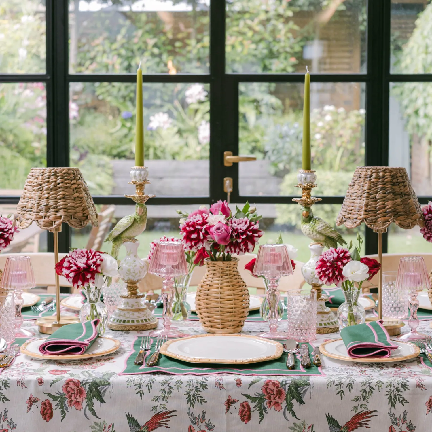 Mrs. Alice Pink Birdsong Tablecloth< Tablecloths