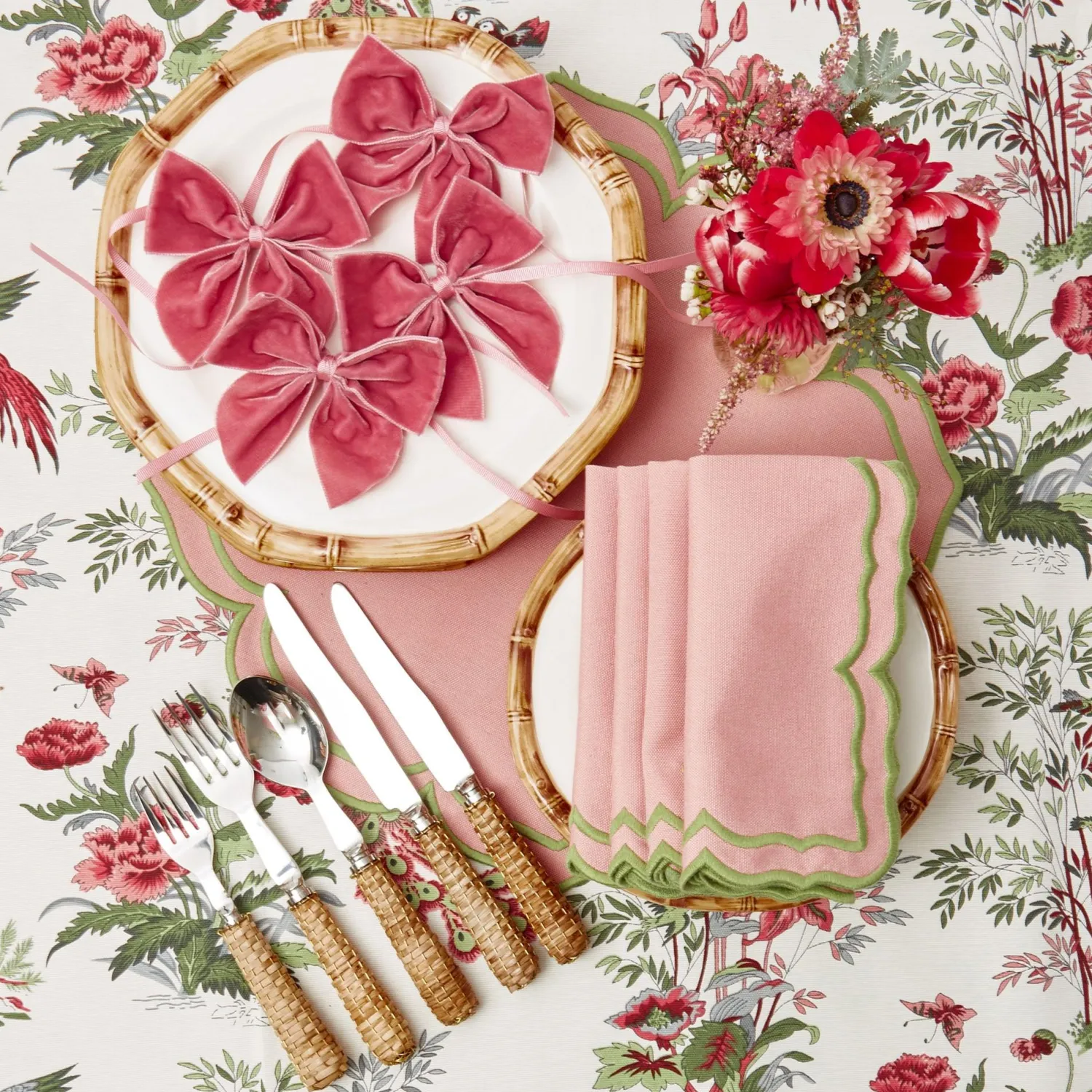 Mrs. Alice Pink Birdsong Tablecloth< Tablecloths