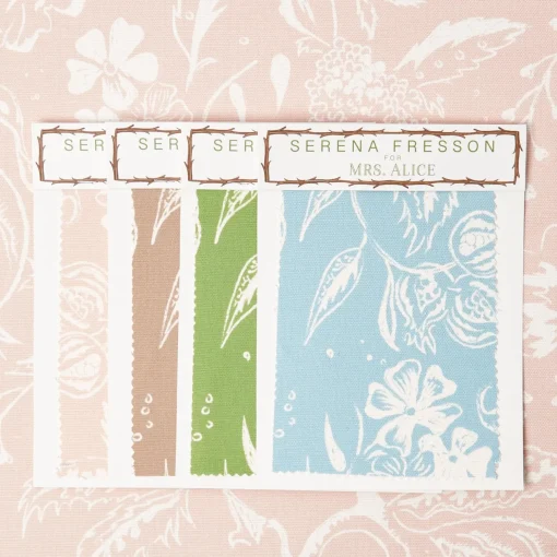 Mrs. Alice Pink Chelsea Square Fabric< Serena Fresson Fabrics