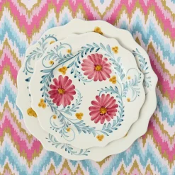 Mrs. Alice Pink Flowers Dinner & Starter Plates (Set of 8)< Summer Crockery | Crockery Sets