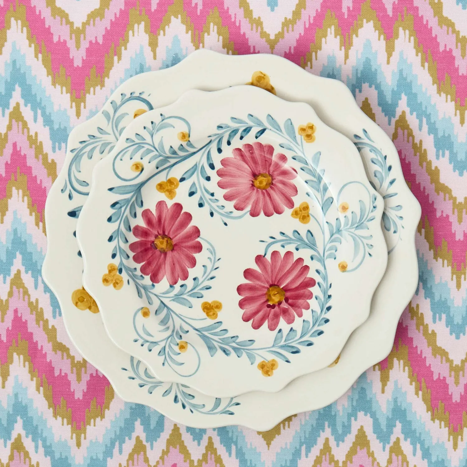 Mrs. Alice Pink Flowers Dinner & Starter Plates (Set of 8)< Summer Crockery | Crockery Sets