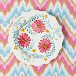 Mrs. Alice Pink Flowers Dinner Plates (Set of 4)< Summer Crockery | Dinner Plates