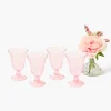 Mrs. Alice Pink Fluted Wine Glasses (Set of 4)< Summer Glassware | Glasses