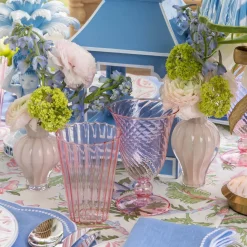 Mrs. Alice Pink Fluted Wine Glasses (Set of 4)< Summer Glassware | Glasses