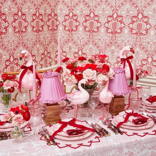 Mrs. Alice Pink Frilled Silk Lampshade (18cm)< Summer Lighting | Lampshades