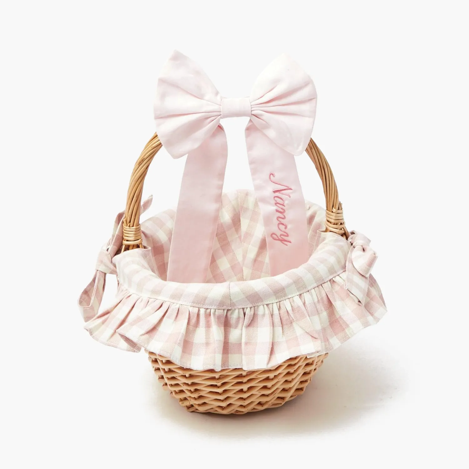 Mrs. Alice Pink Gingham Basket< Spring Decorations