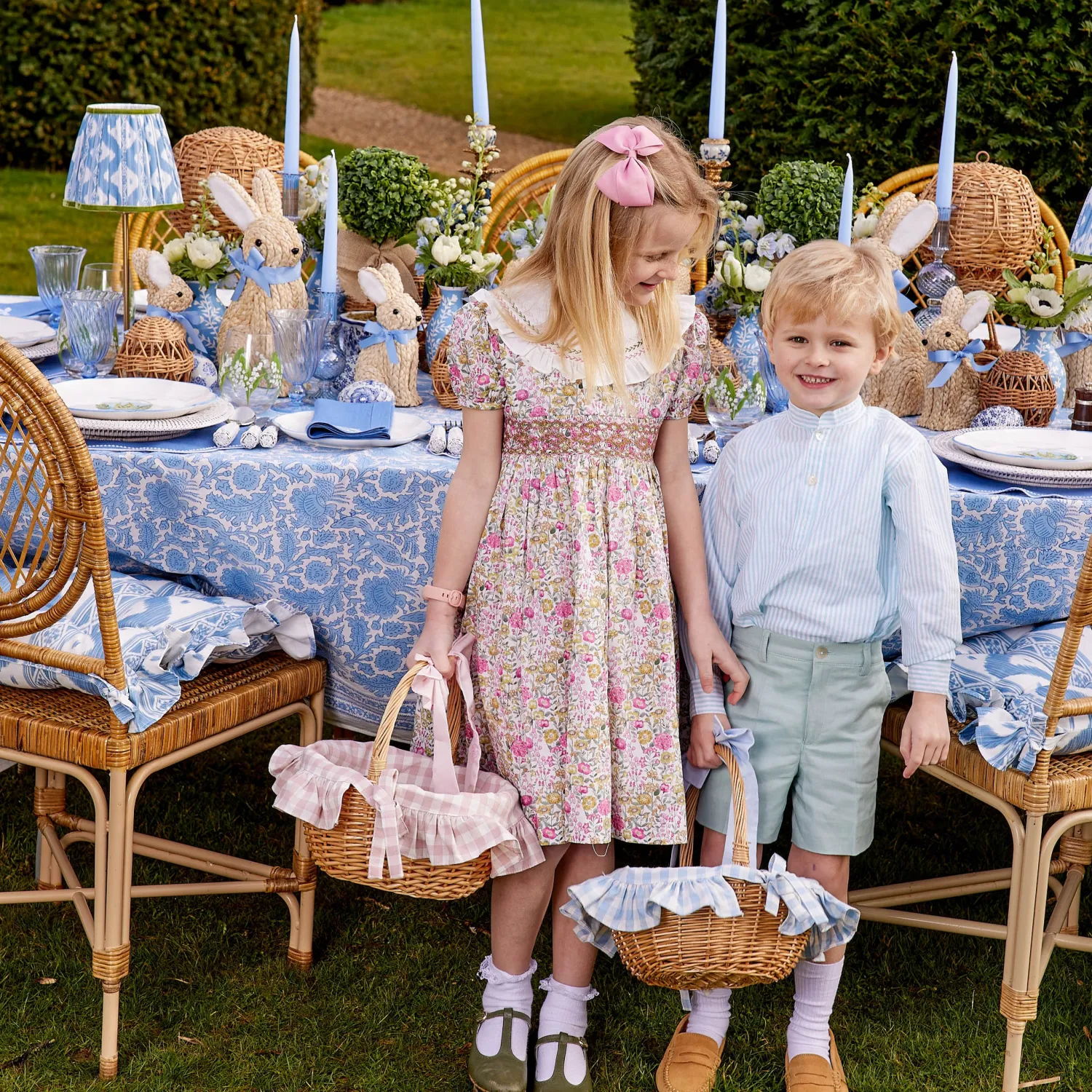 Mrs. Alice Pink Gingham Basket< Spring Decorations