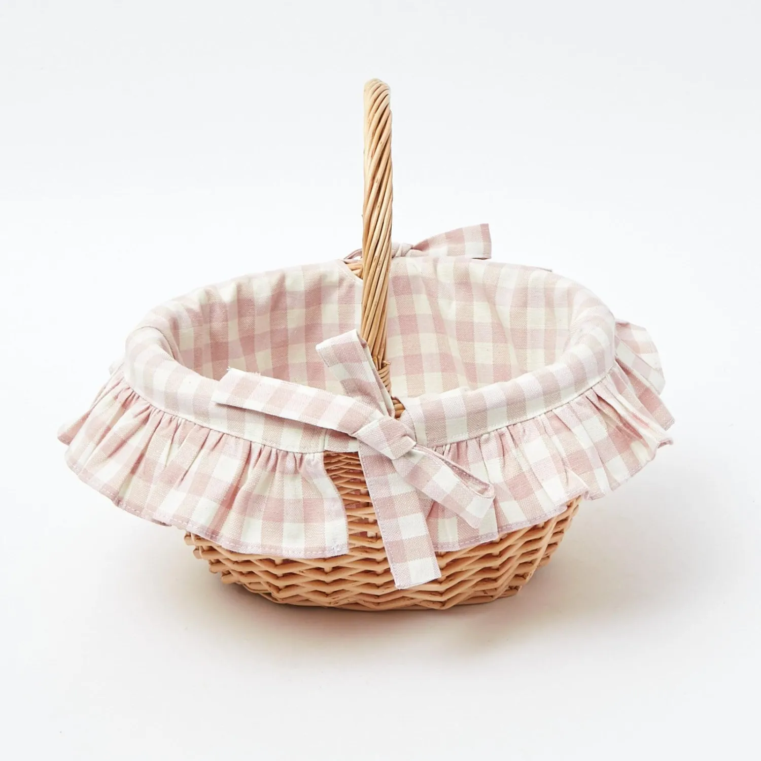 Mrs. Alice Pink Gingham Basket< Spring Decorations