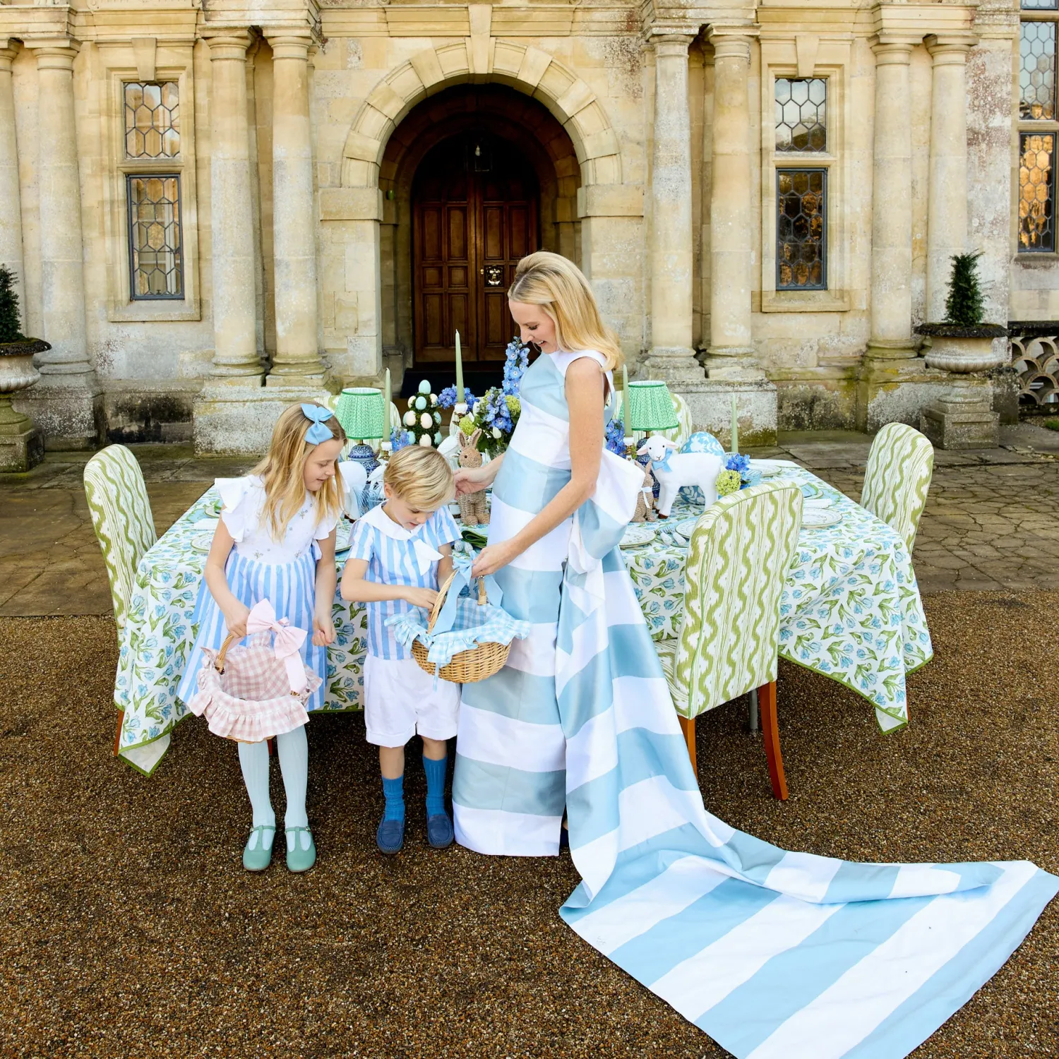 Mrs. Alice Pink Gingham Basket< Spring Decorations