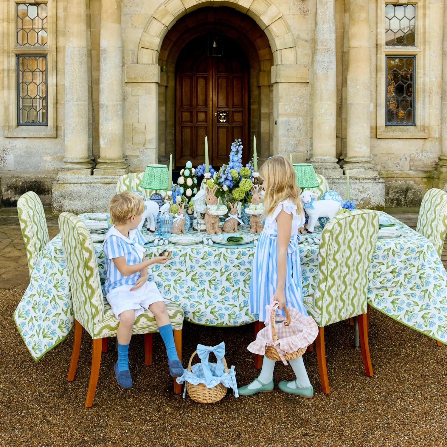 Mrs. Alice Pink Gingham Basket< Spring Decorations