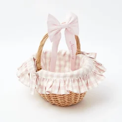 Mrs. Alice Pink Gingham Basket< Spring Decorations