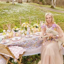 Mrs. Alice Pink Gingham Ruffle Seat Pad Cushion (Set of 4)< Cushions