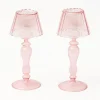 Mrs. Alice Pink Glass Lantern Tea Light Holder (Pair) - 24cm< Summer Candleware | Candle Holders