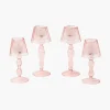 Mrs. Alice Pink Glass Lantern Tea Light Holder Set< Summer Candleware | Candle Holders