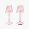 Mrs. Alice Pink Glass Lantern Tea Light Holder (Pair) - 18cm< Summer Candleware | Candle Holders