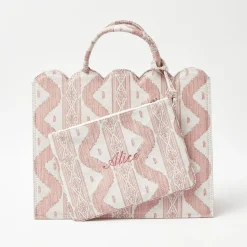 Mrs. Alice Pink Ikat Pochette< Mrs. Alice Monogram | Monogrammable Gifts