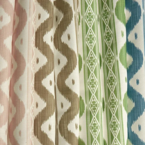 Mrs. Alice Pink Ikat Stripe Fabric< Serena Fresson Fabrics