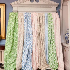 Mrs. Alice Pink Ikat Stripe Fabric< Serena Fresson Fabrics