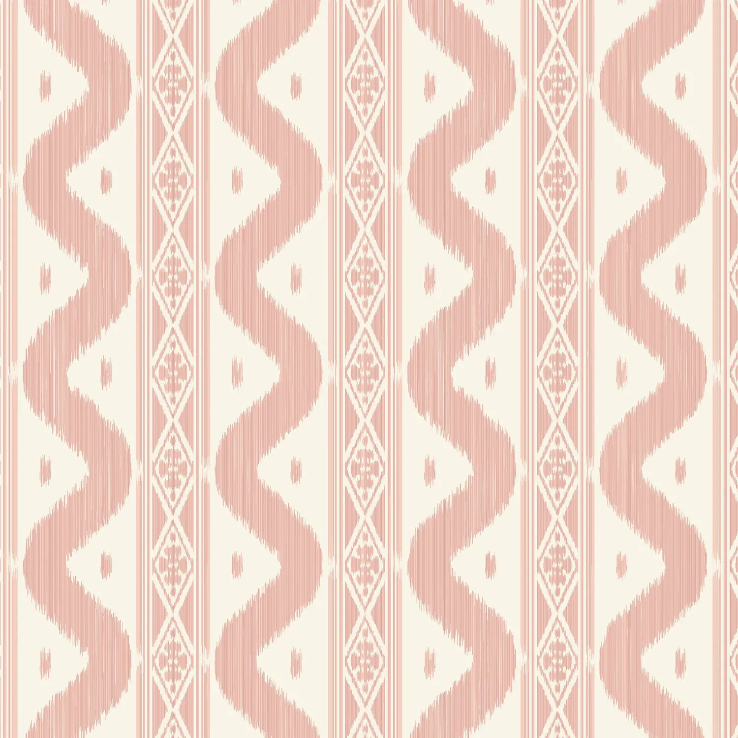 Mrs. Alice Pink Ikat Stripe Wallpaper< Serena Fresson Wallpapers