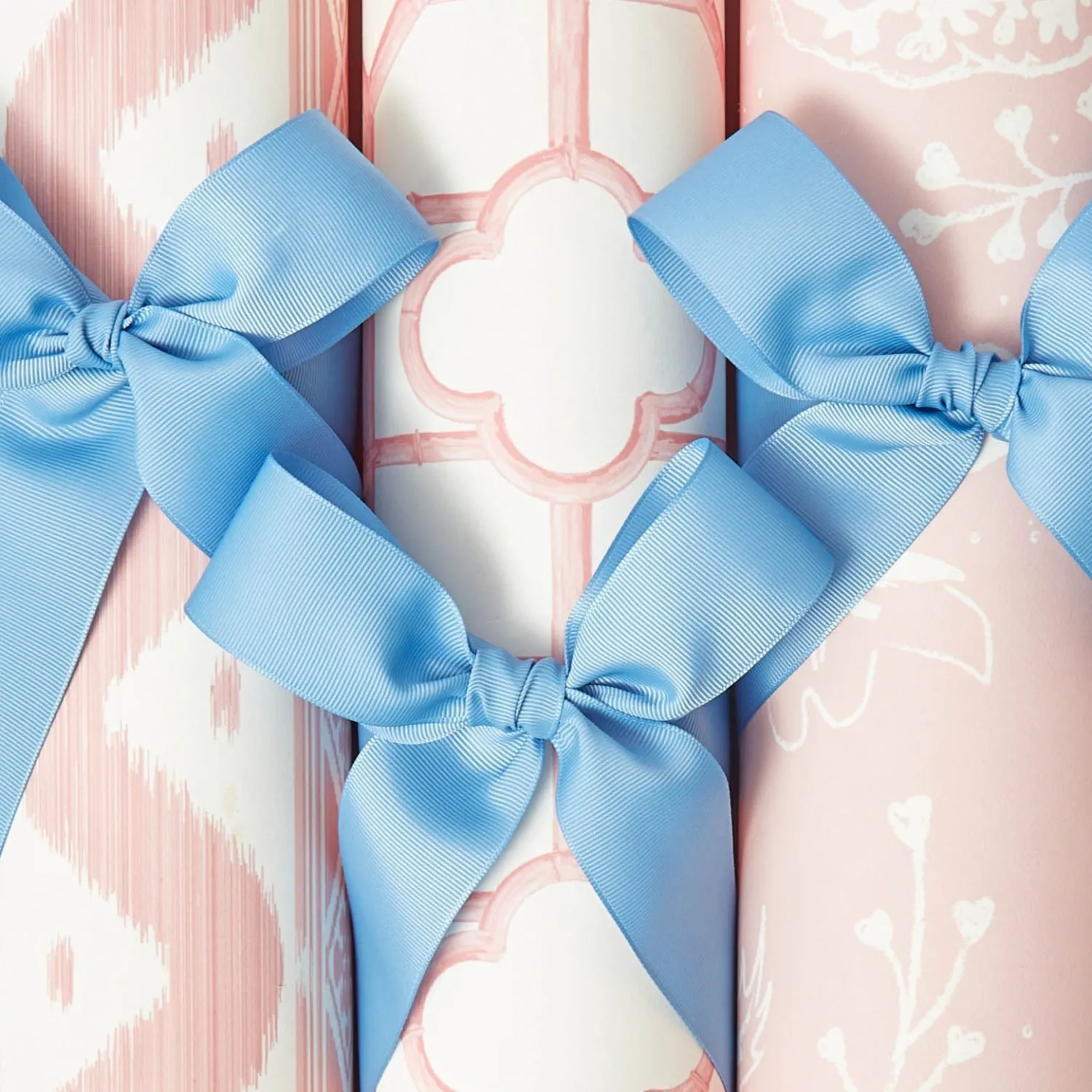 Mrs. Alice Pink Ikat Stripe Wallpaper< Serena Fresson Wallpapers