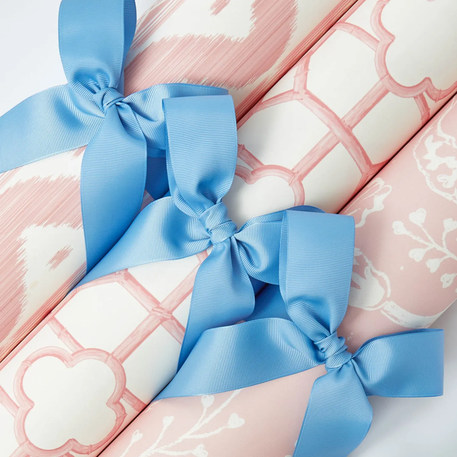 Mrs. Alice Pink Ikat Stripe Wallpaper< Serena Fresson Wallpapers