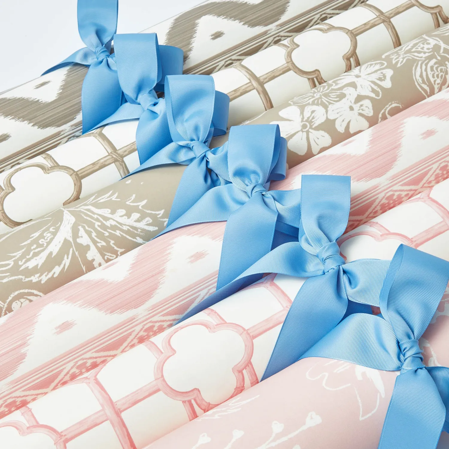 Mrs. Alice Pink Ikat Stripe Wallpaper< Serena Fresson Wallpapers