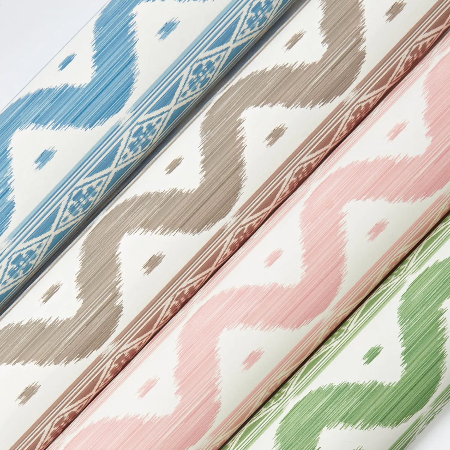 Mrs. Alice Pink Ikat Stripe Wallpaper< Serena Fresson Wallpapers