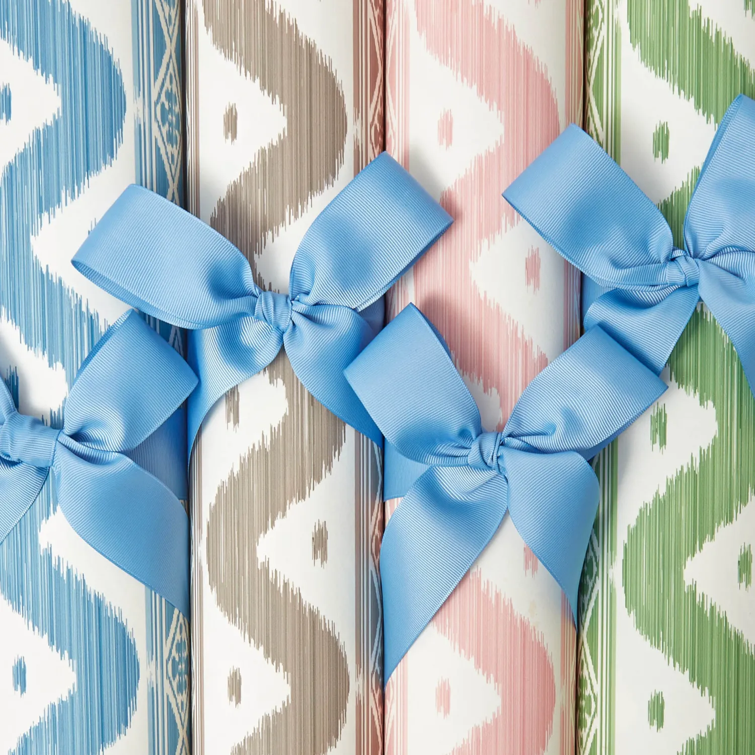 Mrs. Alice Pink Ikat Stripe Wallpaper< Serena Fresson Wallpapers