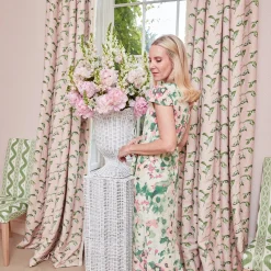 Mrs. Alice Pink Lily of the Valley Fabric< Serena Fresson Fabrics