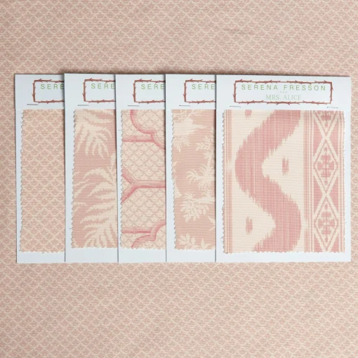 Mrs. Alice Pink Lotus Flower Fabric< Serena Fresson Fabrics