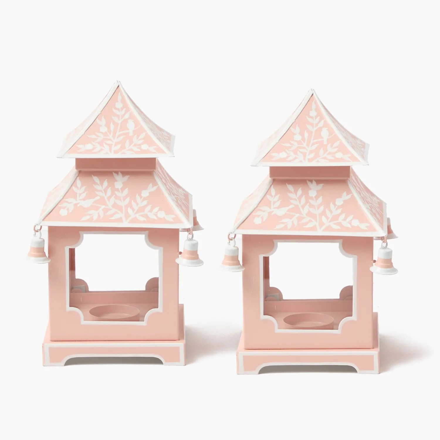 Mrs. Alice Pink Mini Chinoiserie Pagoda Lanterns (Pair)< Summer Candleware | Year-round Decorations