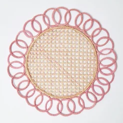 Mrs. Alice Pink Pia Woven Placemats (Set of 4)< Placemats