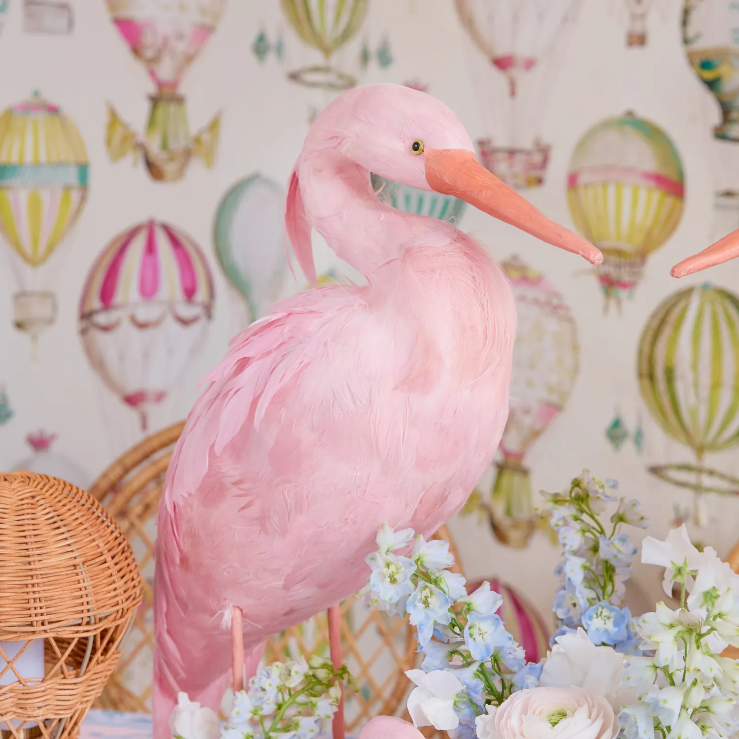 Mrs. Alice Pink Saskia Stork (Pair) - 60cm< Spring Decorations