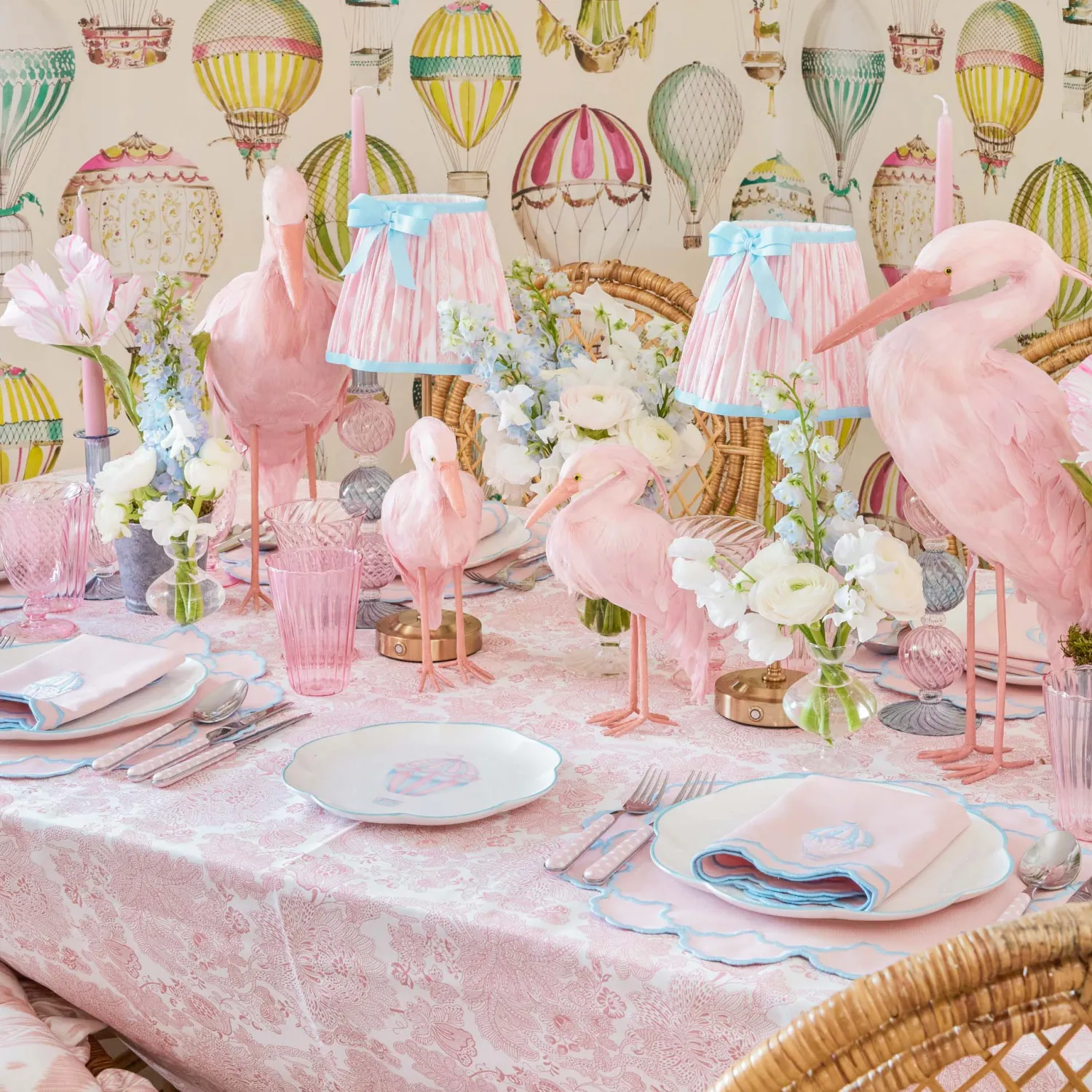 Mrs. Alice Pink Saskia Stork (Pair) - 60cm< Spring Decorations