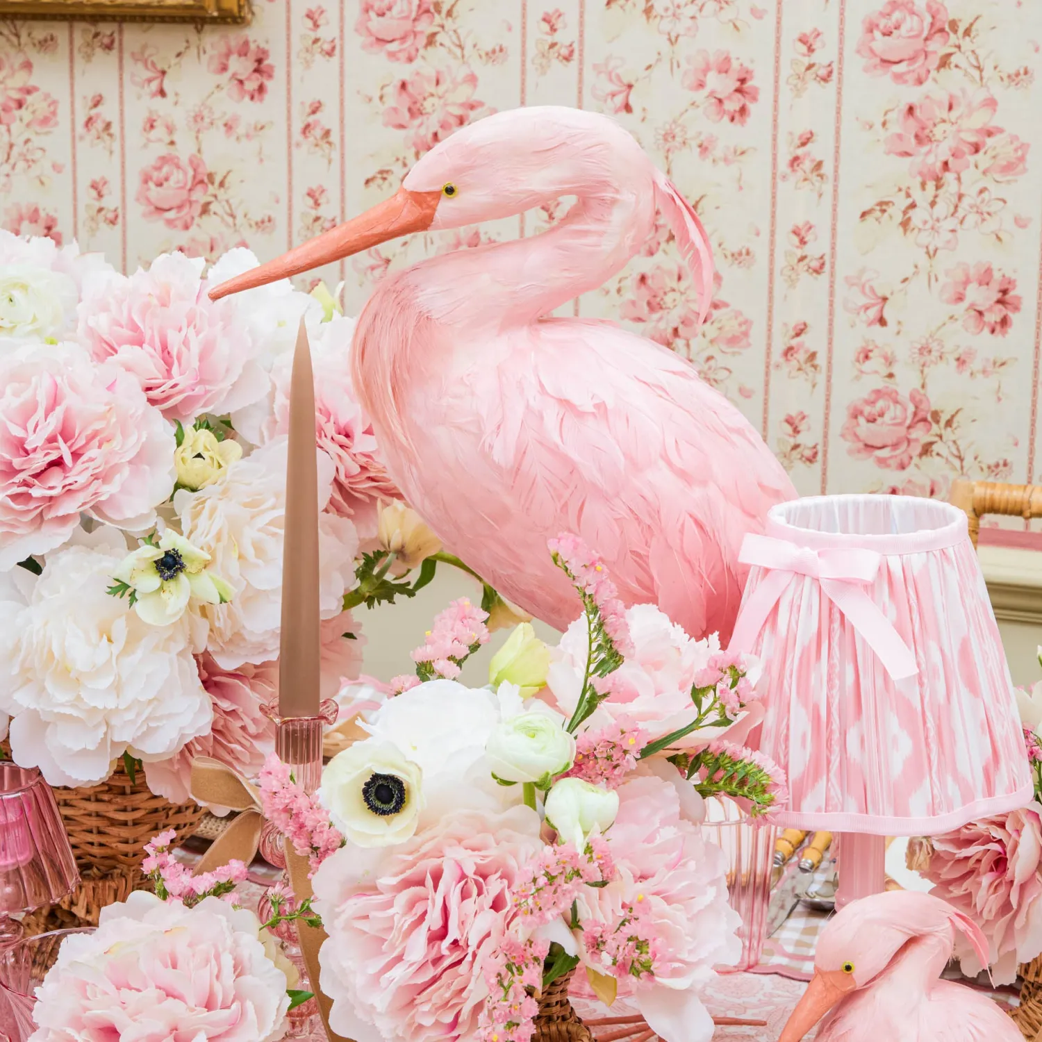 Mrs. Alice Pink Saskia Stork (Pair) - 60cm< Spring Decorations