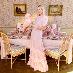 Mrs. Alice Pink Saskia Stork (Pair) - 60cm< Spring Decorations