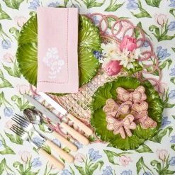 Mrs. Alice Pink Wicker Napkin Bow (Set of 4)< Napkin Rings & Bows
