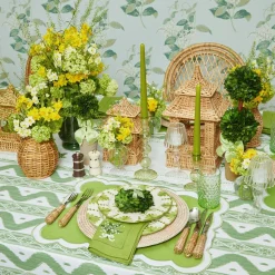 Mrs. Alice Potted Boxwood Ball with Green Bow (Pair)< Spring Decorations