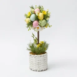 Mrs. Alice Potted Easter Egg Tree (Pair)< Spring Decorations