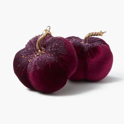 Mrs. Alice Purple Glitter Pumpkin (Pair)< Autumn Decorations